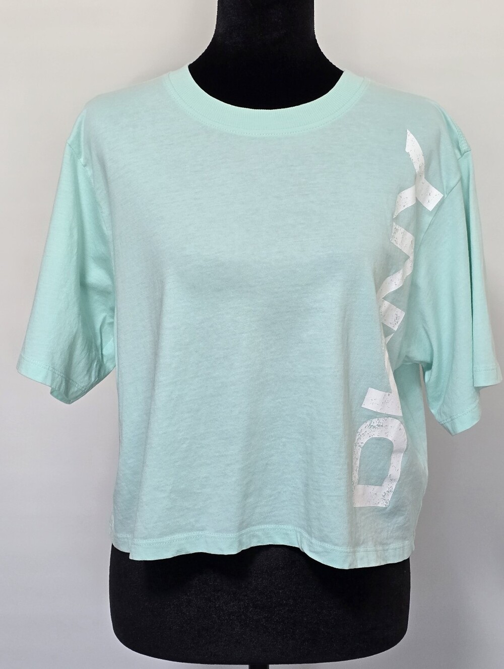 Dkny Women's Mint Green Short Sleeve Logo Tee